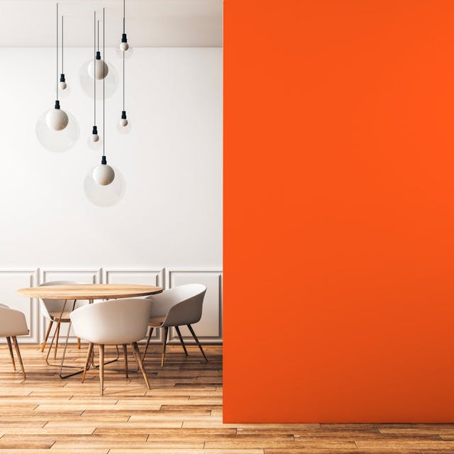 Burning Orange Paint Color #F06230 - vernice-wall-paint-interiors-burning-orange-2