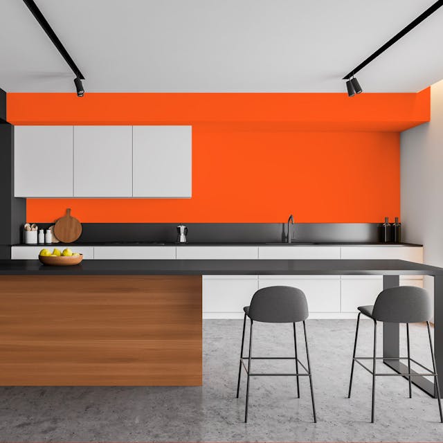 Burning Orange Paint Color #F06230 - vernice-wall-paint-interiors-burning-orange-3