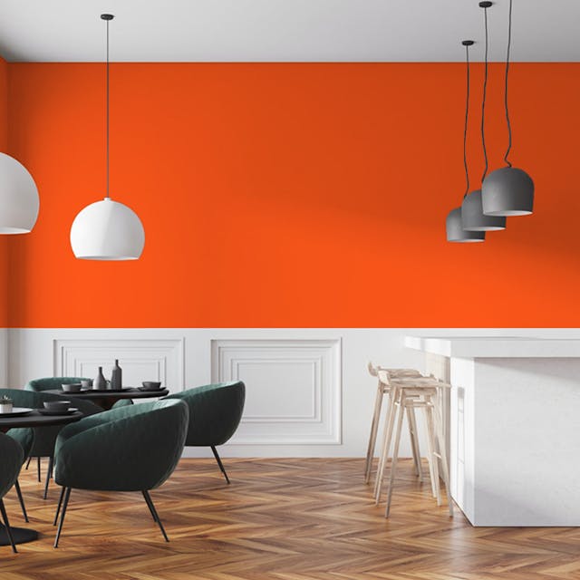 Burning Orange Paint Color #F06230 - vernice-wall-paint-interiors-burning-orange-7