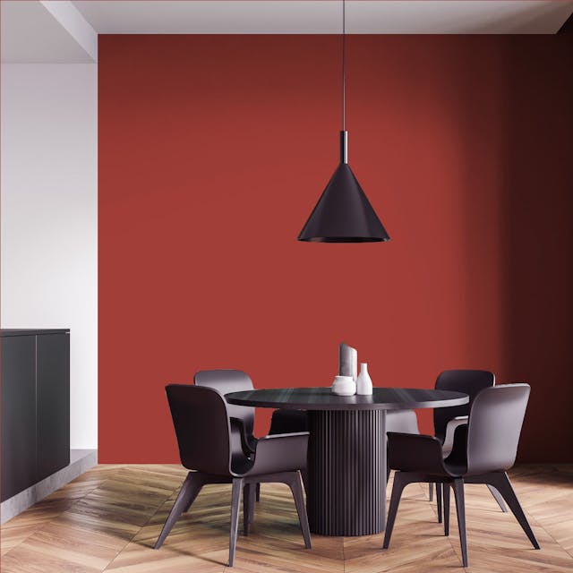 Cardinal Red Paint Color - vernice-wall-paint-interiors-cardinal-red-4