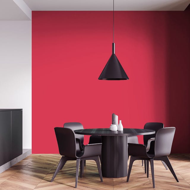 Cherry Red Paint Color #C74A5A - vernice-wall-paint-interiors-cherry-red-4
