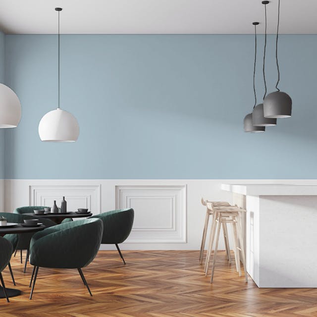 Dusty Light Blue Paint Color #B9CAD5 - vernice-wall-paint-interiors-dusty-light-purple-7