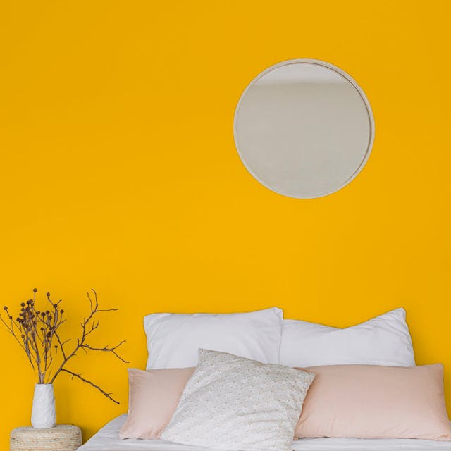 Egg Yellow Paint Color #FBBC08 - vernice-wall-paint-interiors-egg-yellow-1