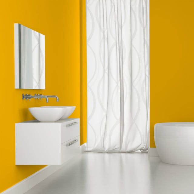 Egg Yellow Paint Color #FBBC08 - vernice-wall-paint-interiors-egg-yellow-5