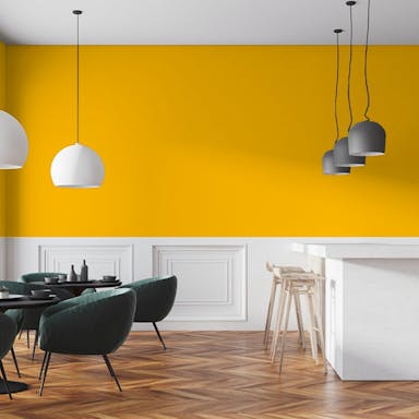 Egg Yellow Paint Color #FBBC08 - vernice-wall-paint-interiors-egg-yellow-7