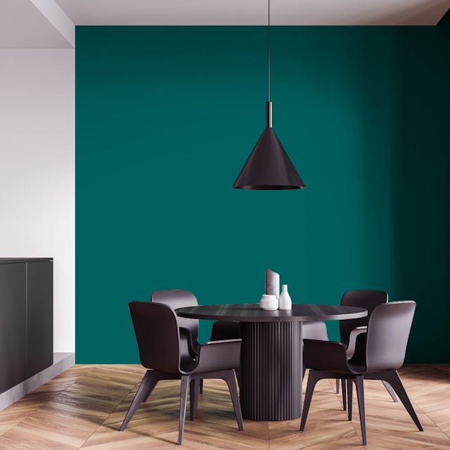 Emerald Green Paint Color #025E5C - vernice-wall-paint-interiors-emerald-green-4