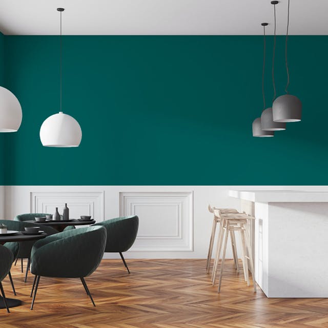 Emerald Green Paint Color #025E5C - vernice-wall-paint-interiors-emerald-green-7