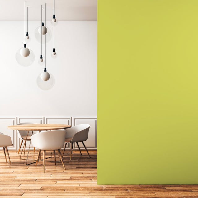 Sabbia Verde Pittura #D9D971 - vernice-wall-paint-interiors-green-sand-2