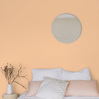 Light Apricot Paint Color #FBD4AC - vernice-wall-paint-interiors-light-apricot-1
