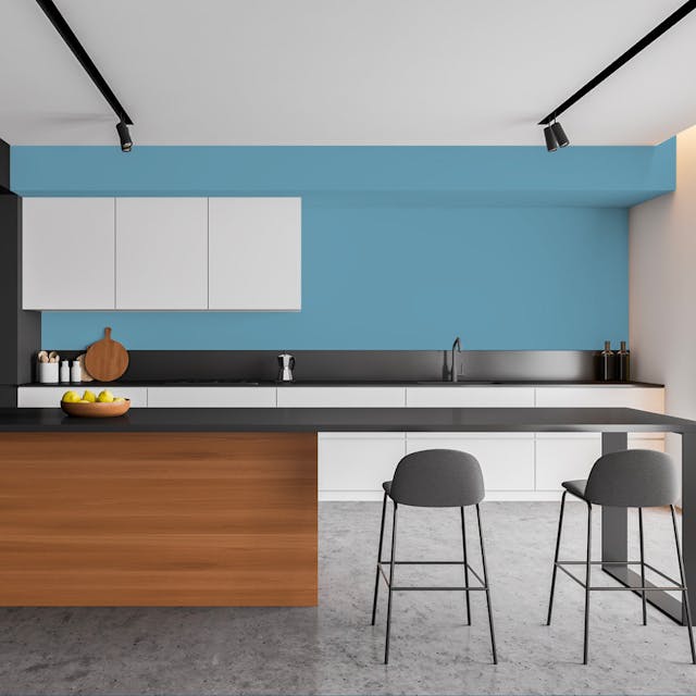 Blu Denim Chiaro Pittura #779EB4 - vernice-wall-paint-interiors-light-denim-blue-3