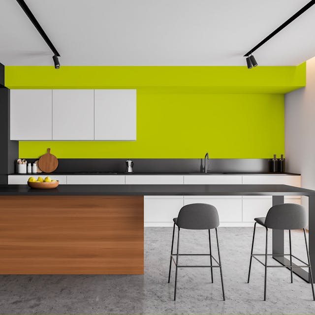 Verde Lime Pittura #BCC647 - vernice-wall-paint-interiors-lime-green-3