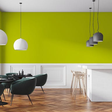 Verde Lime Pittura #BCC647 - vernice-wall-paint-interiors-lime-green-7