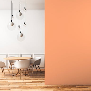 Arancione Sorbetto Pittura #FFB187 - vernice-wall-paint-interiors-orange-sorbet-2