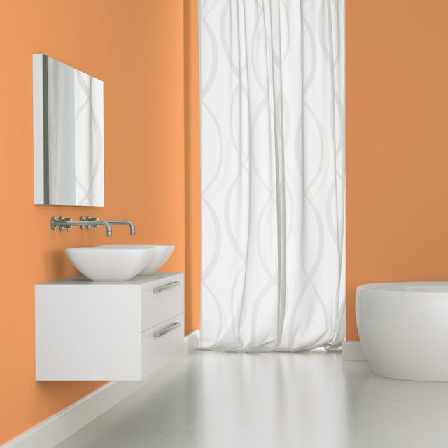 Pastel Orange Paint Color #FAB179 - vernice-wall-paint-interiors-pastel-orange-5