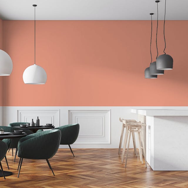 Peach Paint Color - vernice-wall-paint-interiors-peach-7