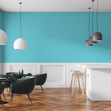 Vivid Light Blue Paint Color #83CBD8 - vernice-wall-paint-interiors-vivid-light-blue-7